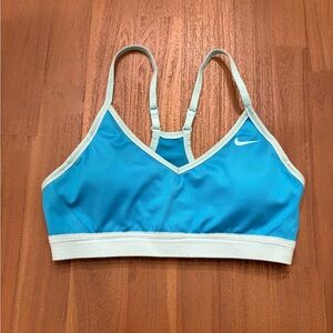 Nike Women's Teal and White Sports Bra